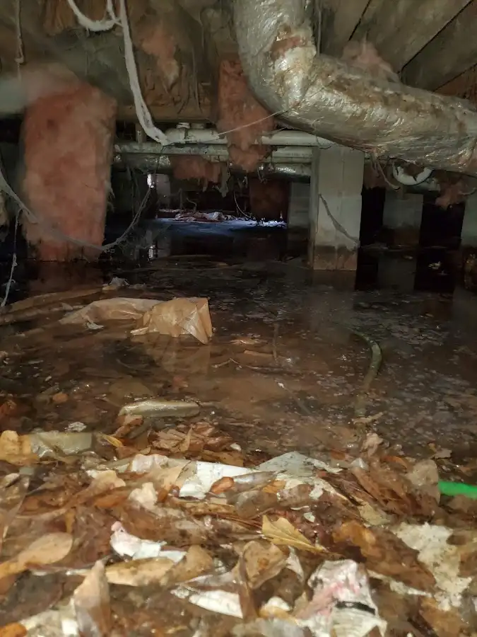 Crawl space flood assessment for Commercial Water Damage Restoration in Dacula