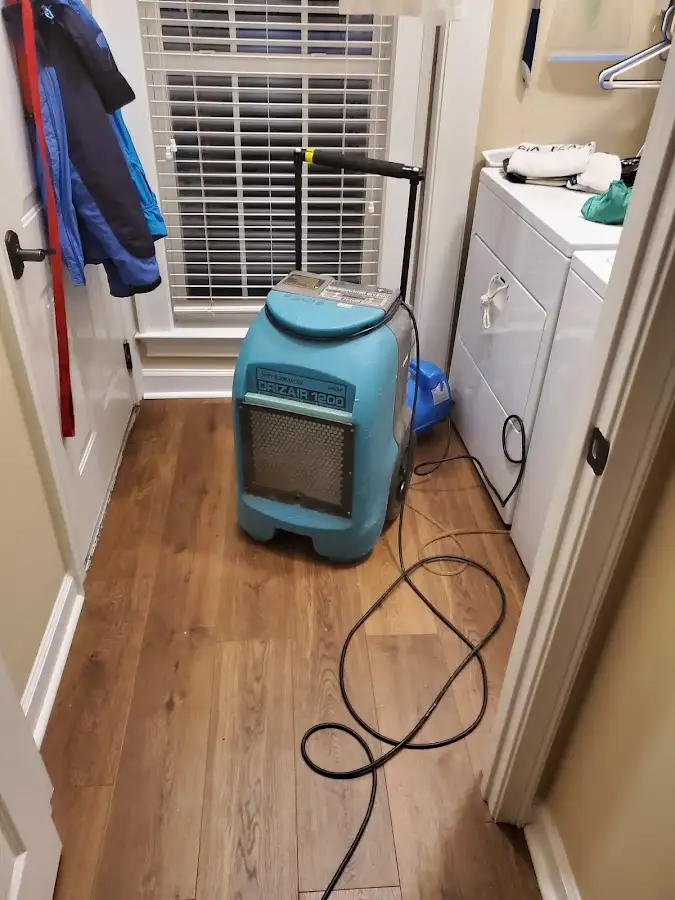 Commercial dehumidifier deployed for Flood Damage Cleanup in Dacula